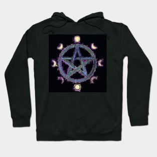 Moonphase pentagram ar Hoodie